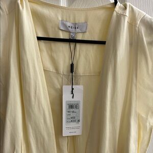 Reiss Soft Yellow V-Neck Dress